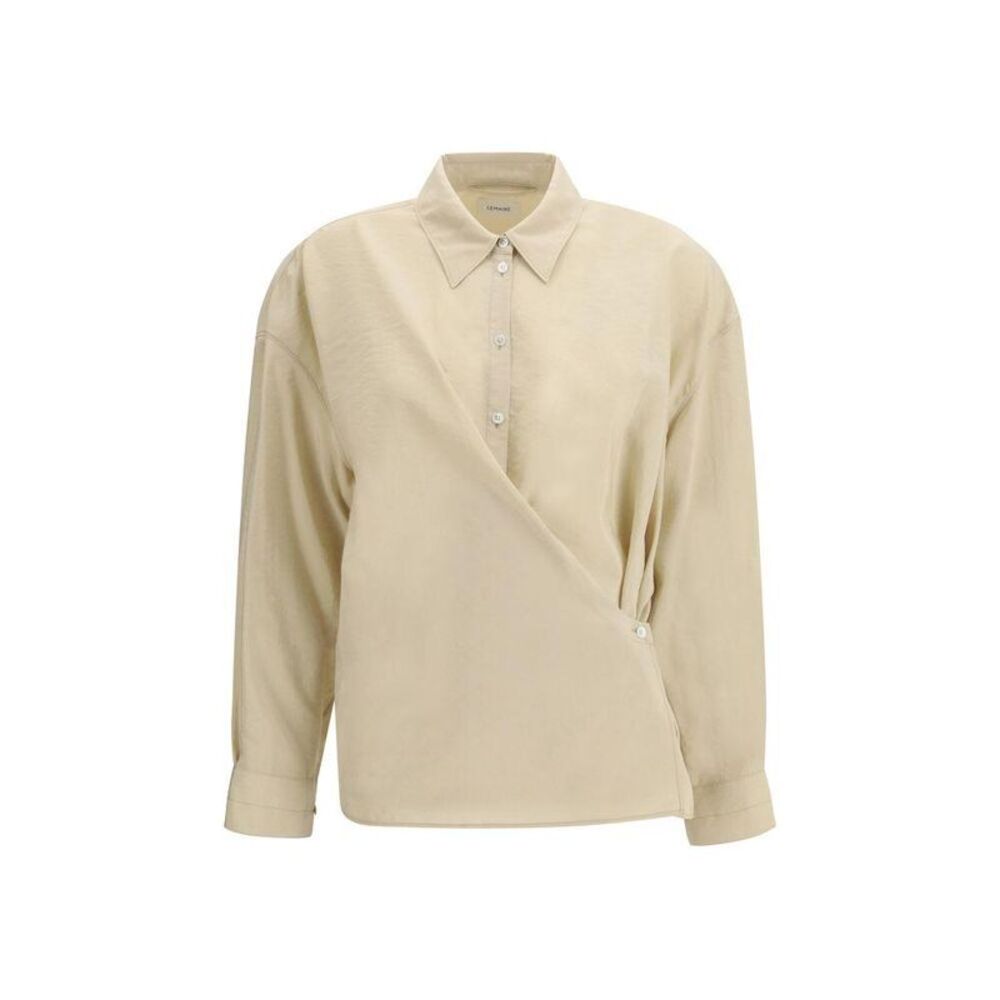 Lemaire Silk Dress Shirt with Elegant Design Women Beige Shirts